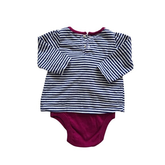 4/$20 Old Navy Baby Girl Striped Bodysuit 3-6 mths - Picture 2 of 3